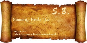 Semsey Beáta névjegykártya