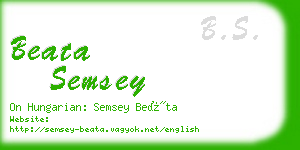 beata semsey business card